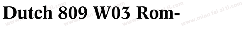 Dutch 809 W03 Rom字体转换